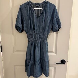 Velvet Heart Indigo Blue Tiered Smocked-Waist Mini Dress